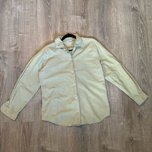 L.L.Bean Green Corduroy Button Up